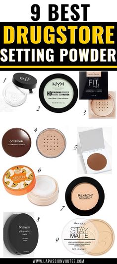 These are the best drugstore setting powder that REALLY work. Not only do these mattifiers keep unwanted shine and grease in check for hours, most of these cost under $10 and give luxury beauty products like Laura Mercier and Urban Decay a run for the money. You get no flashback with these translucent powders. All about the best beauty dupes, powder for baking that are great for oily skin. #makeup #beauty #dupes Loose Powder Drugstore, Best Drugstore Loose Powder, Best Loose Powder For Oily Skin, Face Powder For Oily Skin, Best Face Powder, Best Drugstore Setting Powder, Drugstore Setting Powder, Drugstore Powder, Coty Airspun