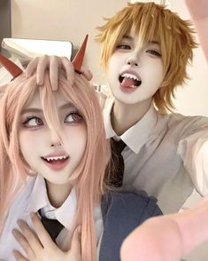 Power Chainsaw Man Cosplay, Cosplay Facil, Hayakawa Family, Cosplay Wig Tutorial, Denji And Power, Power Denji, Power Cosplay, Chainsaw Man Cosplay, Denji Power