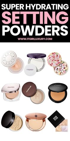 Keep your makeup fresh and hydrated with these super-hydrating setting powders. Glow all day! hydrating setting powder | best hydrating setting powder | best setting powder  for oily skin | best setting powder for dry skin | best setting powder for combination skin | best setting powder for black women | best setting powder drugstore | best setting powder for aging skin | best setting powder for over 40 | best setting powder for under eyes | best setting powder for acne prone skin | best setting powder for large pores | best setting powder for wrinkles Setting Powder Drugstore, Setting Powder For Black Women, Setting Powder For Dry Skin, Setting Powder For Oily Skin, Best Setting Powder, Best Foundation For Combination Skin, Cakey Makeup