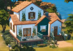 Sims 4, Sims 4 lake house, Sims 4 Haus, Sims 4 inspo, Sims 4 cozy, Sims 4 cute, Sims, no cc #Sims4 Cute Lake House, Cozy Lake House, Sims 4 Beach House, Cute Small Houses, Sims 4 Cottage, Sims Freeplay Houses