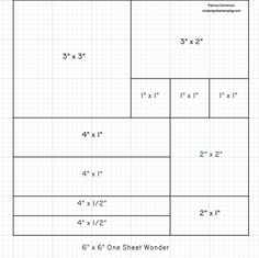 a sheet of paper with measurements for the size and width of each sheet on it