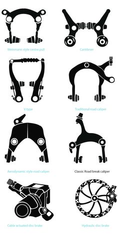 the different types of bicycle pedals are shown