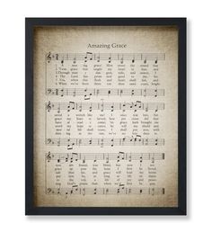 an old sheet music score with the words amazing grace