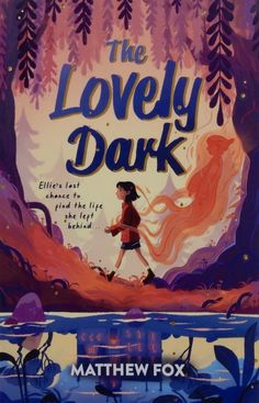 the lovely dark book cover with an illustration of a girl walking in front of trees