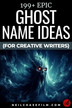 ghost name ideas for creative writing with the title's image in red and black