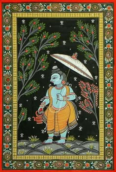 Vaman Avatar, Patachitra Paintings, Indian Modern Art, Vishnu Incarnation, Indian Folk Painting, Pattachitra Art, Phad Painting, Indian Traditional Art