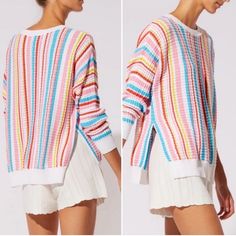 Excellent Condition Slits At Sides Approximate Lay Flat Measurements Pit To Pit 20.5” Length 24.5” # 177 Striped Sweaters, Swimsuits Bikinis, Solid And Striped, Solid & Striped, Fashion Plates, Cozy Knits, Swim Dress, Striped Sweater, Pullover Sweaters