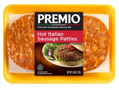 a package of hot italian sausage patties