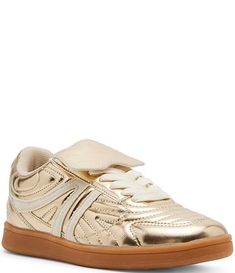 Steve Madden Madrid Metallic Low Top Sneakers | Dillard's Gold Sneakers, Tiktok Fashion, Star Shoes, Low Top Sneakers, Dillard's, Dress Code, Dress Codes, Christmas List, Stockholm