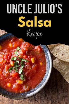 Salsa in a bowl with chips Marinade For Chicken, Dips Recipes, Chimichurri Sauce, Chipotle Pepper, Homemade Salsa, Chicken Marinades, Ripe Tomatoes, Teriyaki Sauce, Salsa Recipe