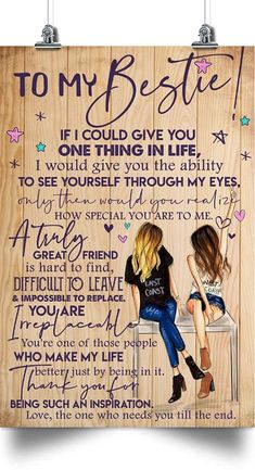 To My Bestie, Friends Poster, Best Friends Forever Quotes, Happy Birthday Quotes For Friends, Forever Quotes, Real Friendship Quotes