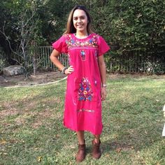 "Oaxaca dress, Mexican dress, embroidered dress,boho, dress, small, pink dress,Muumuu dress, bouquet of flowers 34\" -36\" at bust 32\" waist 36\" hips 38\" neck to bottom Cotton, poly blend excellent unused condition BL147 Oaxaca dress, Mexican dress, embroidered dress,boho, dress, small, pink dress,Muumuu dress, bouquet of flowers" Pink Hippie Dress For Spring, Pink Hippie Spring Dress, Spring Pink Hippie Dress, Spring Hippie Pink Dress, Short Sleeve Floral Embroidery Midi Dress For Beach, Floral Embroidered Short Sleeve Midi Dress For Beach, Short Sleeve Midi Dress With Floral Embroidery For Beach, Pink Hippie Summer Dress, Floral Embroidered Midi Dress With Short Sleeves For Beach