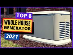 the top 6 whole house generator is on display in front of a brick building with a sign