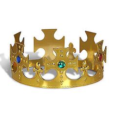 Plastic Jeweled King's Crown. Color: gold. Adjustable. Material: Plastic. Theme: Mardi Gras. One (1) per Package. eBay Store Plastic Jeweled King's Crown Plastic Jeweled King's Crown. Color: gold. Adjustable. Material: Plastic. Theme: Mardi Gras. One (1) per Package. Gold King Crown, Night To Shine, King's Crown, Queens Tiaras, Medieval Party, Party Expert, Paper Crowns, Red Jewel, Kings Crown