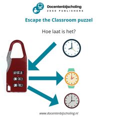 an escape the classroom puzzle is shown with different clocks and time zones to complete it