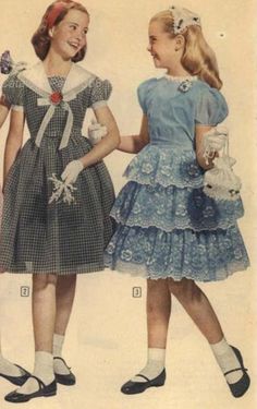 50s Girls Outfits, 50s Kids Outfits, 1950s Fashion Aesthetic, 1950s Kids Fashion, 1940s Childrens Fashion, 30s Outfits, 1950s Girls, Vintage Clothes Patterns