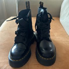 Women’s Size 6 Dr Martens. Worn Once For Half An Hour. Nothing Wrong With Them, Just Not My Style. Dr Martens Platform Boots, Dr Martens Platform, Shoes Dr Martens, Dr Martens Black, Dr Martens Shoes, Martens Shoes, Platform Boots, Platform Shoes, Dr. Martens