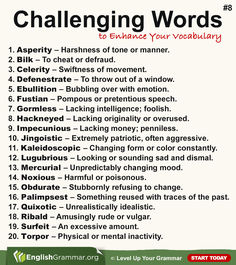 a poster with the words challenging words on it