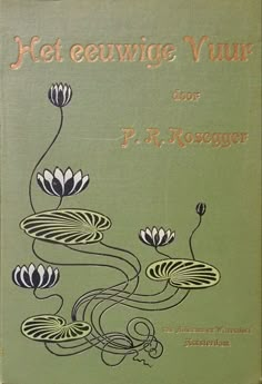 an old book with flowers on the cover