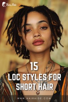 Looking for trendy loc styles? Explore these 15 loc styles for short hair that offer versatility, elegance, and easy maintenance. Protective Styles For Short Locs, How To Style Locs Dreadlocks, Locks Styles For Women Dread Short, Short Length Loc Styles, Unique Loc Hairstyles, How To Style Starter Locs, Loc Wrap Styles, Simple Loc Styles Short, Style For Short Locs