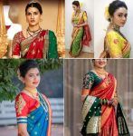 Latest 50 Salwar Designs and Patterns To Try in 2022 Kathpadar Saree Blouse Design, High Neck Saree Blouse, Long Kurta Designs, Saree Blouse Design, Layered Kurta, Nauvari Saree, Paithani Saree, Blouse Back Neck Designs