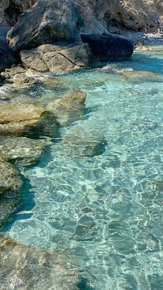 the water is crystal clear and blue