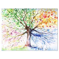 an image of a tree with colorful leaves on it and the words written in spanish