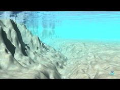 an underwater view of some sand and water