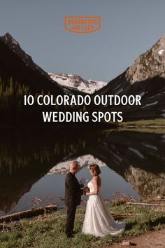 a couple in wedding attire stand holding hands outside in the maroon bells Outdoor Wedding Locations, Small Private Wedding, Unique Wedding Locations, Winter Mountain Wedding, Wedding Locations Outdoor, Place To Get Married, Colorado Mountain Elopement, Colorado Mountain Wedding