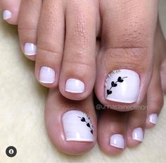 Foot Nail Art, White Pedicure, Toes Nails