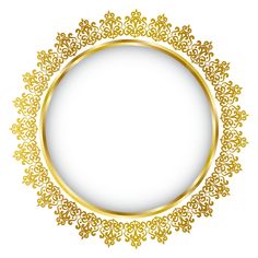 an ornate gold frame with a white background