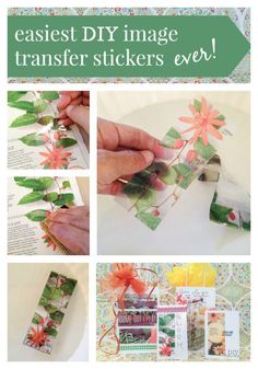 the instructions for how to make an easy diy image transferr stickers even