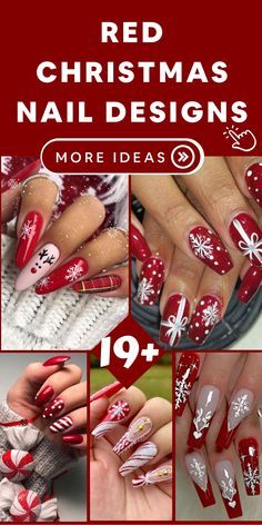 Red Christmas Nail Designs, Red Christmas Nail, Christmas Sweater Nails, Red Matte Nails, Designed Nails, Red Stiletto Nails, Red Christmas Sweater, Stiletto Nail Art