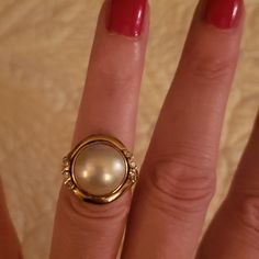 This Ring Is So Pretty And Classic. Every Woman Should Have A Pearl Ring. The 14kt Stamp Is Worn Off From Wear But I Guarantee Ring Is Gold. Purchased At Bailey, Banks And Biddle. Luxury Polished Pearl Ring, Formal 14k Gold Pearl Ring With High Luster, Elegant Rings With 17 Jewels, Formal Yellow Gold Pearl Ring With High Luster, Formal White 14k Gold Pearl Ring, Elegant White Ring For Evening Occasions, Elegant Yellow Gold Rings For Evening, Elegant White Ring For Evening, Elegant Yellow Gold Evening Rings