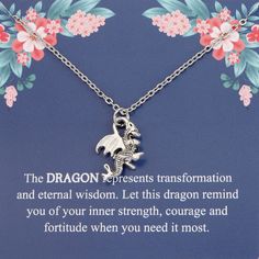 PRICES MAY VARY. Hand Stamped: The DRAGON represents transformation and eternal wisdom. Let this dragon remind you of your inner strength, courage and fortitude when you need it most. Style: Minimalist Material - Copper Perfect idea for a Birthday gift, Christmas present, or just to show how much you care! This inexpensive gift idea makes the perfect choice for putting a smile on someone's face. It comes with a delicate packaging, ready for gifting. Dragon Design Jewelry For Gift, Elegant Dragon Design Necklace As Gift, Adjustable Dragon Design Necklace As A Gift, Amulet Jewelry With Dragon Design For Gift, Dragon Necklace With Stone, Dragon Birthday, Dragon Necklace, Beautiful Dragon, Dragon Lover