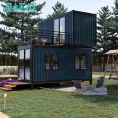 a small house made out of shipping containers