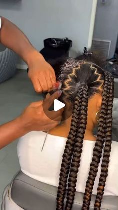 STYLIST 👸🏽 on Instagram: "Box Braids with a twist 🙌🏾 

- Hair provided 

#fyp #explorepage #hairstylist #fy #fyp #viral #explore #foryou #braider" 4 Plaits Hairstyles, Medium Box Braids With Curls, Egirl Hairstyles, Box Braids With Curly Ends, 2 Braids, Medium Box Braids, Goddess Braids Hairstyles, Creative Hair, Plaits Hairstyles