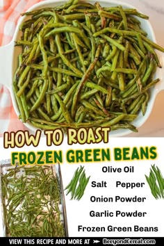 how to roast frozen green beans