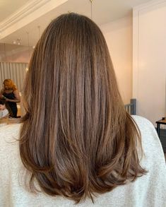 Layered Hair Armpit Length, Medium Length Brown Hair With Long Layers, Subtle Hair Layers, Cute Hair Lengths For Thick Hair, New Hair Aesthetic, Cute Medium Haircuts For Thick Hair, Not Layered Hair, Hair Cuts No Layers Straight, Mid Straight Haircut