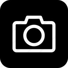 a black and white photo icon with the image of a camera on it's side