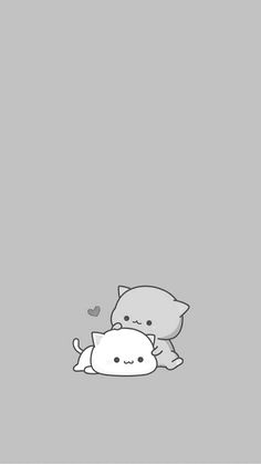 an image of two cats that are hugging each other on a gray background with the words love