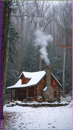 Rooms with high ceilings can look gorgeous, but they also present some unique decorating challenges. Those tall, empty walls can end up feeling cold and cavernous if you don't give them the right treatment. The trick is to draw the eye up and make the space feel warm and inviting. With a little creativity and Cozy Cabin In The Woods Aesthetic, Wood Cabin In Forest, Log Cabin Snow, Cozy Snow Cabin, Cabin In Forest Aesthetic, Cabins In Winter, Building Log Cabin, Cabin In Winter Woods, Alaska Cabin Interior