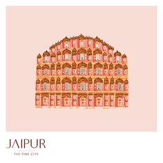 a pink and orange building with the words jalpur on it