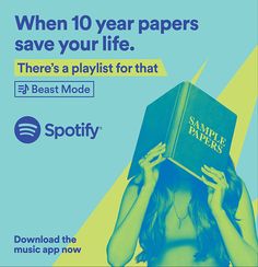 a woman holding a book over her head with the caption saying, when 10 year papers save your life there's a playlist for that