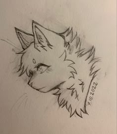 a drawing of a fox's head with the words wolf on it