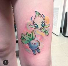 a person with a tattoo on their leg