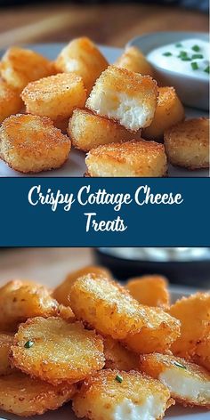 crispy cottage cheese treats on a white plate