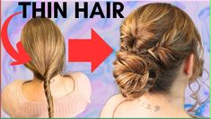 EASY messy bun updo for thin hair - hairstyles for fine hair. Follow my step by step instructions to recreate this easy, messy bun updo. A lovely, loose and ... Up Do For Fine Hair, Fine Hair Updo Wedding, Updo For Fine Hair, Easy Updos For Fine Hair, Fine Hair Updo, Royal Dinner, Messy Bun Updo, Diy Updo