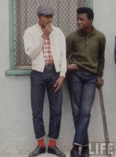 1960s, Watts, Los Angeles In July of 1966 What's old is new again. 1960s Mens Fashion, Life Magazine Photos, African American Clothing, 1969 Fashion, Ivy Look, Don Pedro, Black Ivy, Men's Denim Style, Ivy League Style