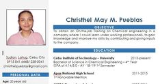 a professional resume is shown in blue and white colors, with an image of a woman's face